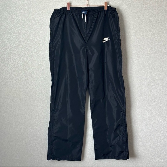 NIKE x VINTAGE made in Taiwan warmup pants XL black drawstring ankle zipper - Picture 3 of 10